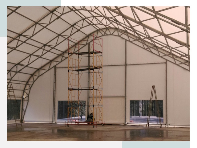 Шатровые ангары в Мончегорске